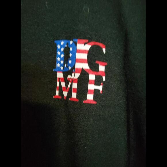 DJG MF Black T-Shirt America Logo Back Print Angel Website Men's XL - Picture 2 of 5